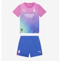 Camisa de Futebol AC Milan Davide Calabria #2 Equipamento Alternativo Infantil 2023-24 Manga Curta (+ Calças curtas)